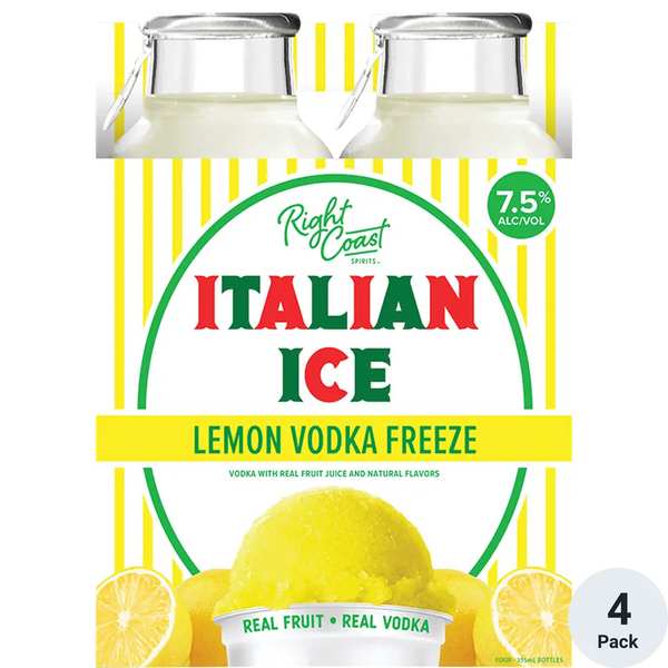 Right Coast Italian Ice Vodka Lemon 4pk 375ml