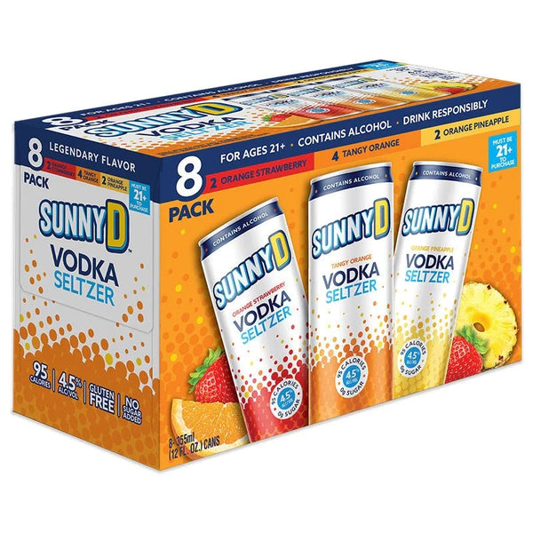 Sunny D Vodka Seltzer Variety 8pk 355ml