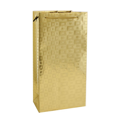 Metallic Gold Wine 2- Bottle Gift Bag